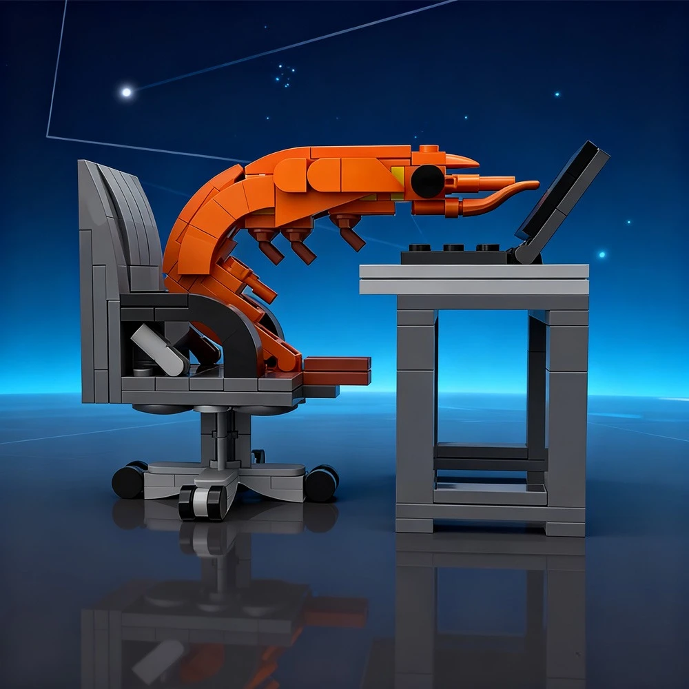 

Модели креветок из строительных блоков MOC, сборка головоломок, случайно смешивание для мальчиков и девочек, креативные пароды со знаменитостями в Интернете