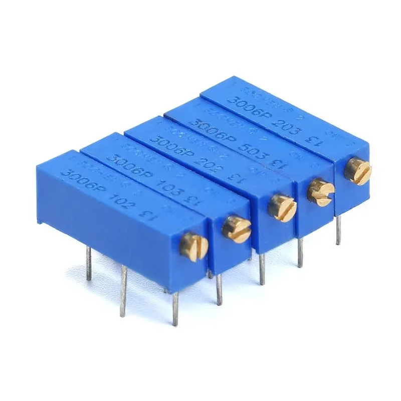 10pcs 3006P Precision Multi-Turn Adjustable Potentiometer 1K 2K 5K 10K 20K 50K 100K 200K 500K -1-103