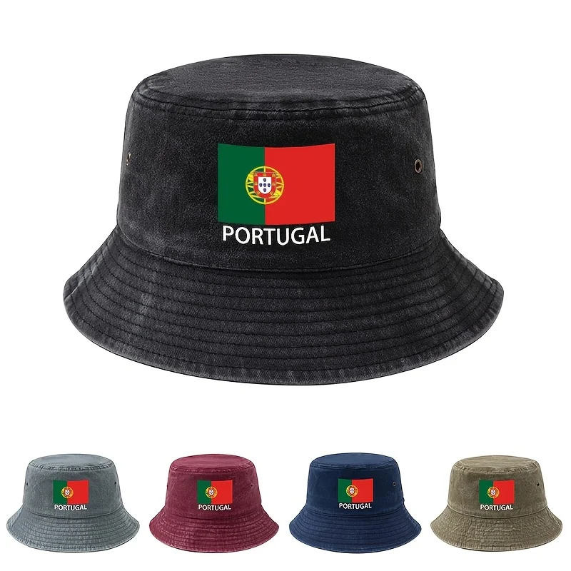 Football Event 2026 Printed Portugal Flag Bucket Hat, a Unisex Fashionable and Versatile Printed PORTUGAL Bucket Hat, Lightweigh