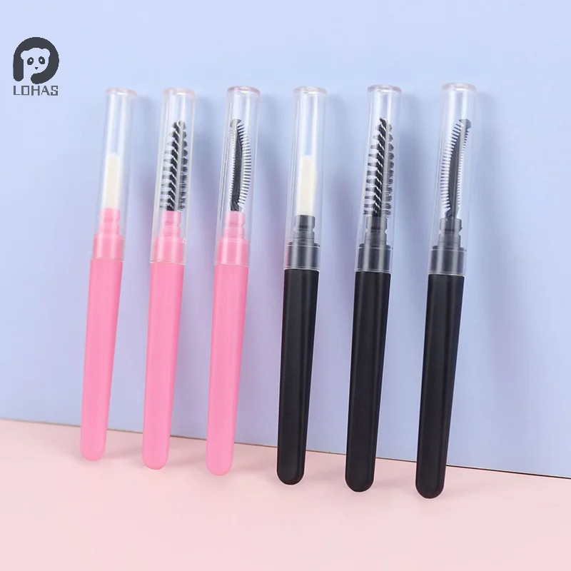 1 قطعة فرشاة الحاجب الحلزونية القصيرة المحمولة مع غطاء غبار شفاف رمش مشط الشفاه فرشاة الحاجب تمديد ماكياج أداة