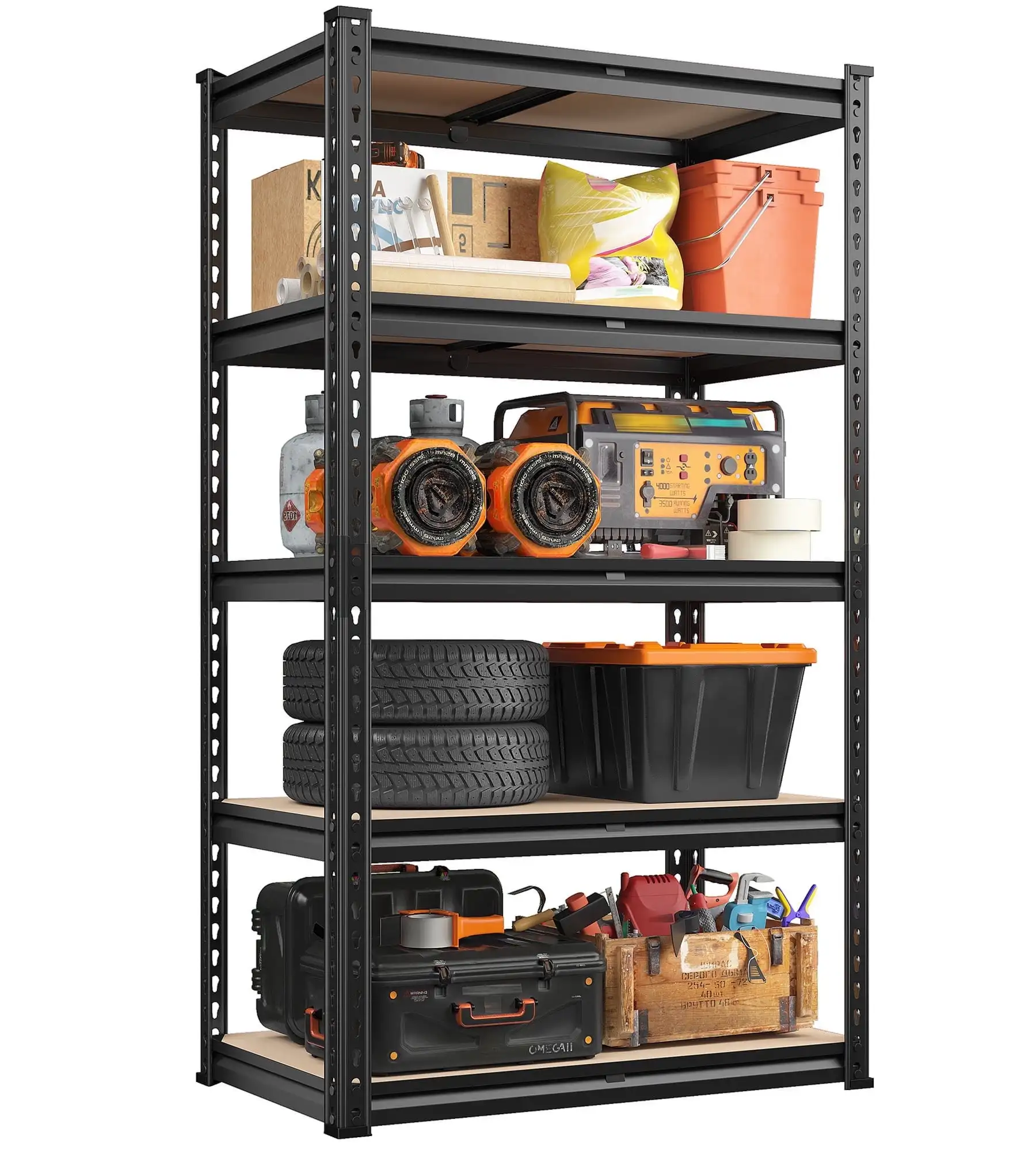 

5 Tier Garage Shelving Heavy Duty 1800LBS Storage Shelves Units,28"Lx12"Wx60"H