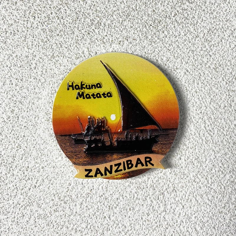 

Zanzibar tourism souvenir in Africa 3d three-dimensional decoration with hand gift sunset magnetic refrigerator magnets