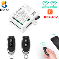 WIFI Tuya Wireless 433mhz Universal Gate Remote Control Switch DC 5V 48V 2Ch 10A Dry Relay Receiver Remote for Garage Door Led