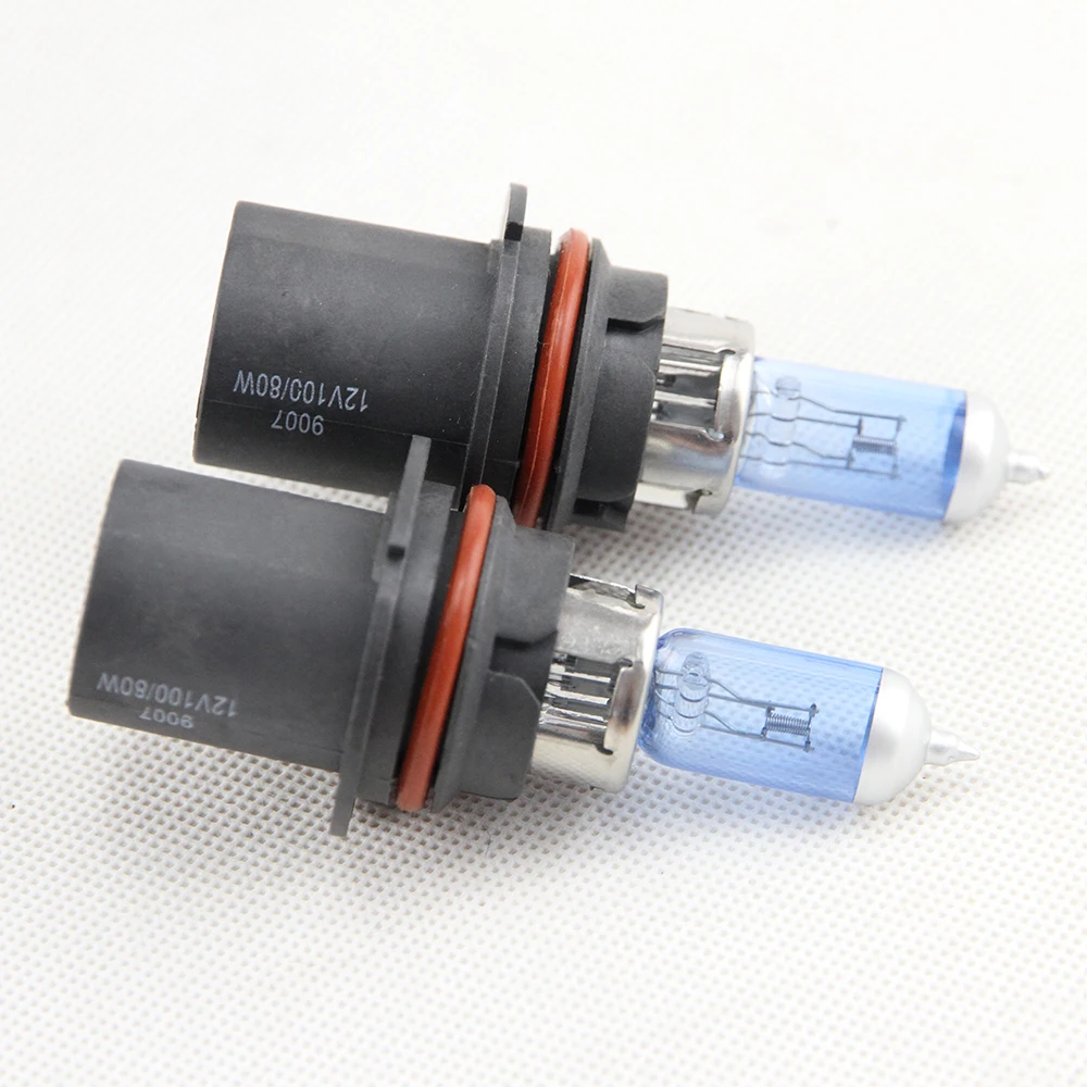 2x HB5 9007 Super White 12V 100/80W Car Halogen Lamps Automotive Bulbs Headlights Dark Blue Glass