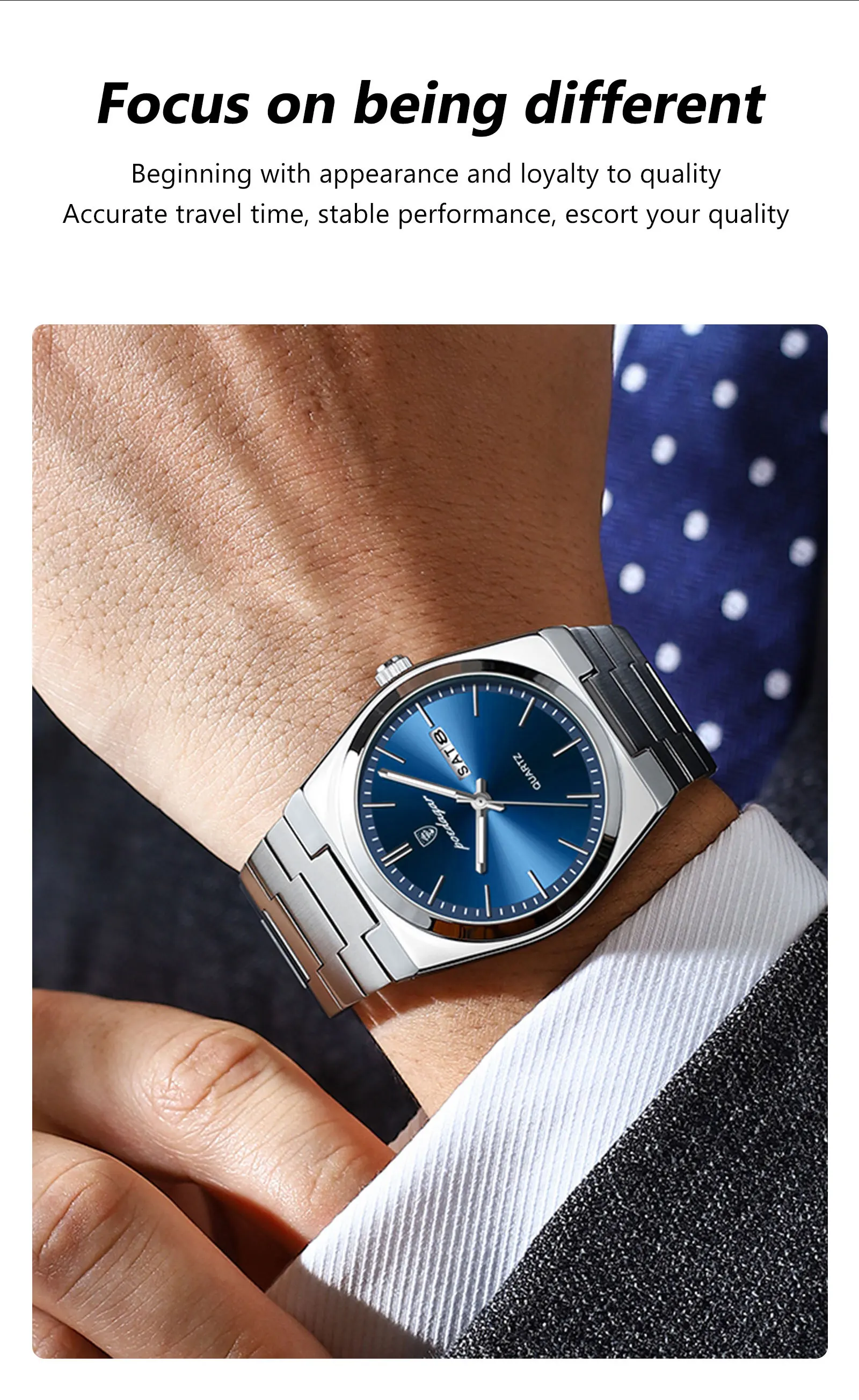 POEDAGAR Luxus Uhren Für Männer Edelstahl Wasserdicht Leucht Mann Uhr Datum Woche Mode Lässig männer Quarzuhr Reloj – Detail 4