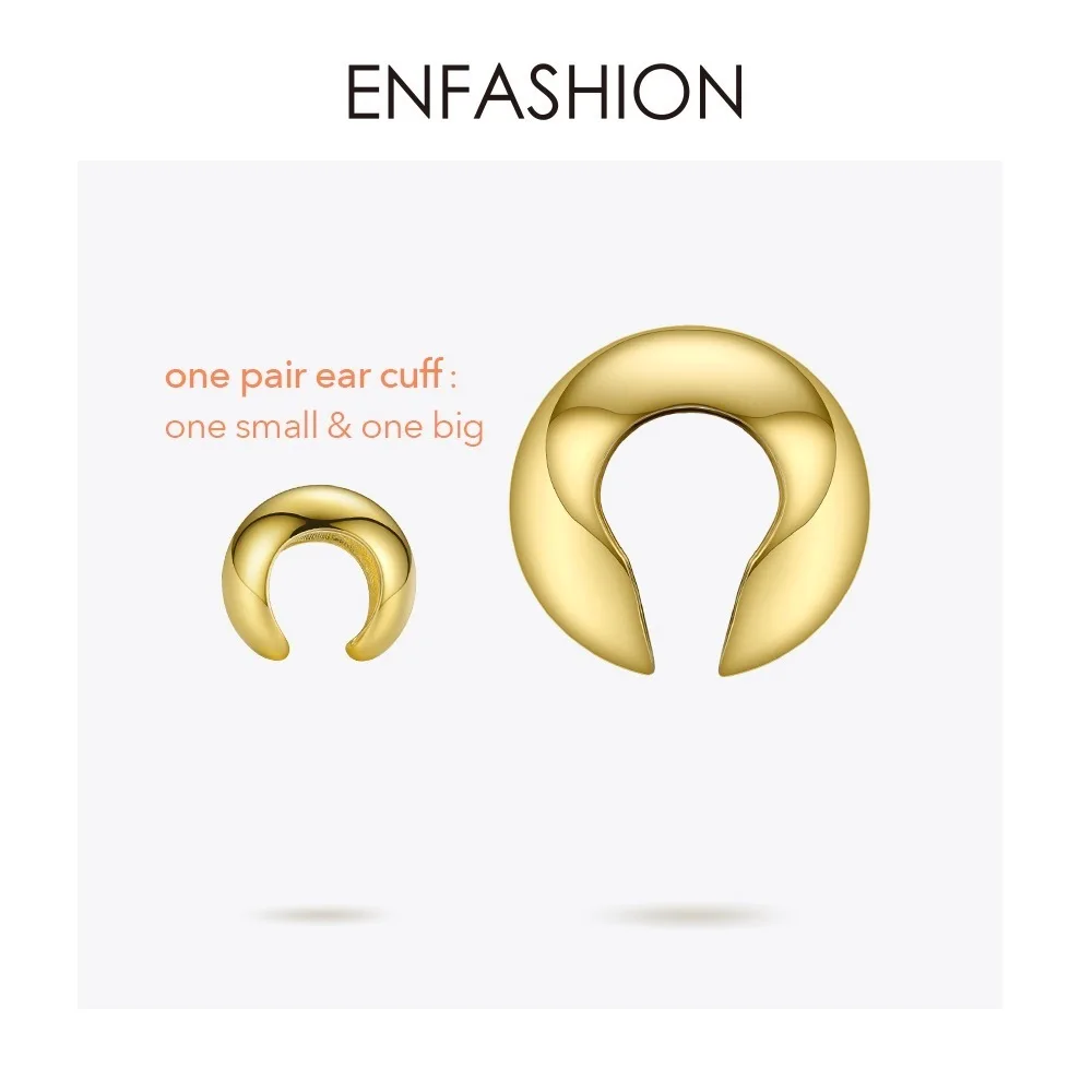 ENFASHION Punk Ball Ear Cuff Clip On Earrings For Women Gold Color Rock Pea Earings Without Piercing Pendientes Mujer EC191038