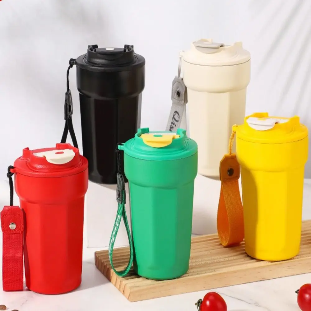 

2025 450 мл восьмиугольная чашка портативная изолированная бутылка для прямого питья с откидной крышкой кофейная чашка высокого внешнего вида