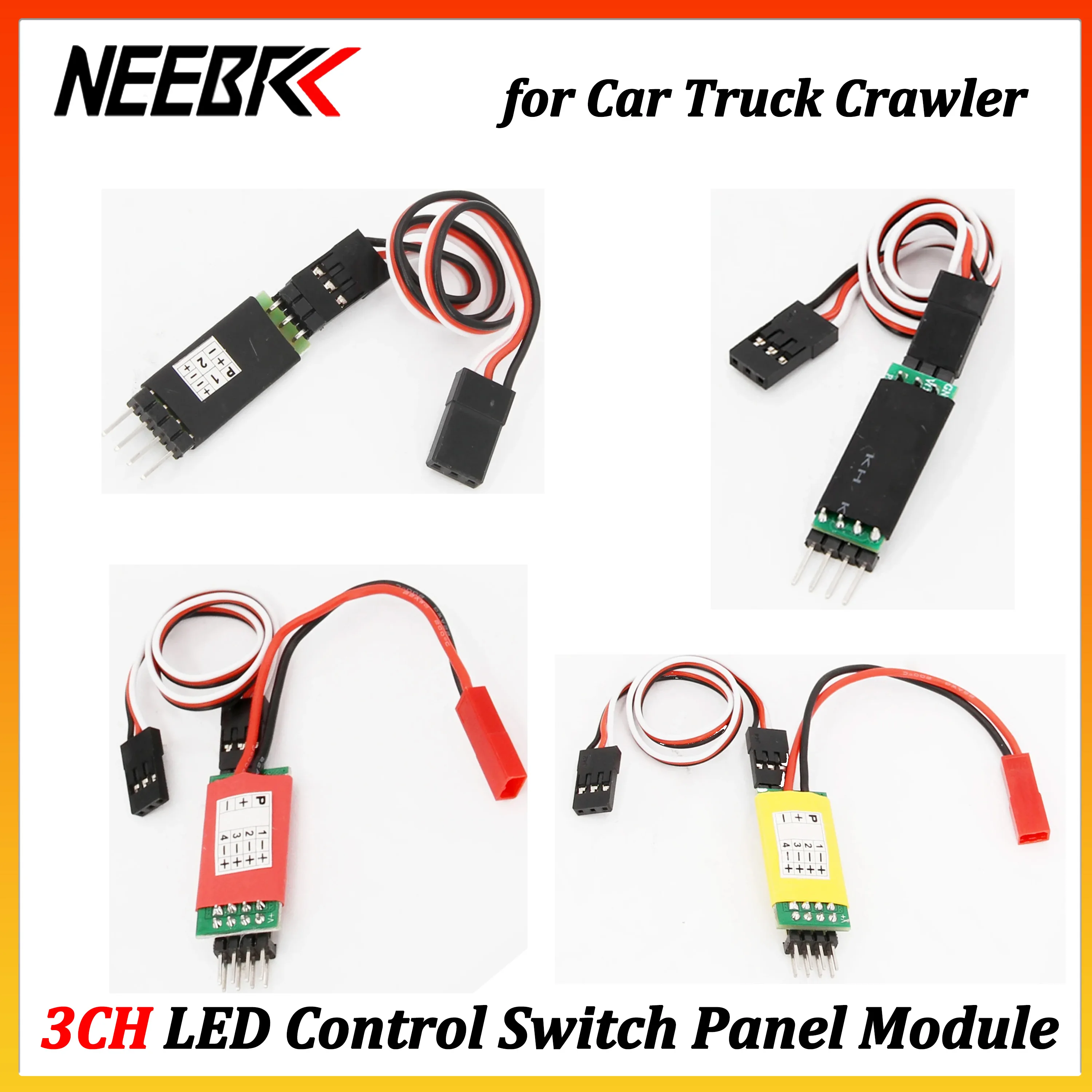 3-Kanal LED-Lampen-Lichtsteuerungssystem mit Ein/Aus-Schalter für 1/8 1/10 RC Auto LKW Crawler Fahrzeug Spielzeug Zubehör SCX10
