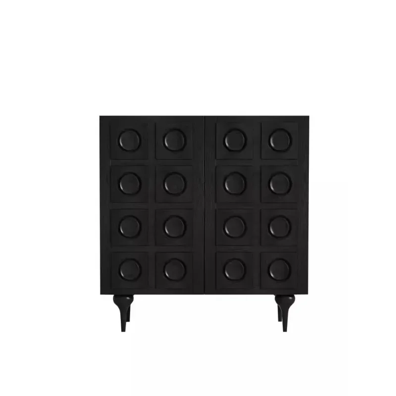 

Nordic cabinet wine cabinet living room dining side cabinet integrated wall thin low cabinet floor solid wood kitchen