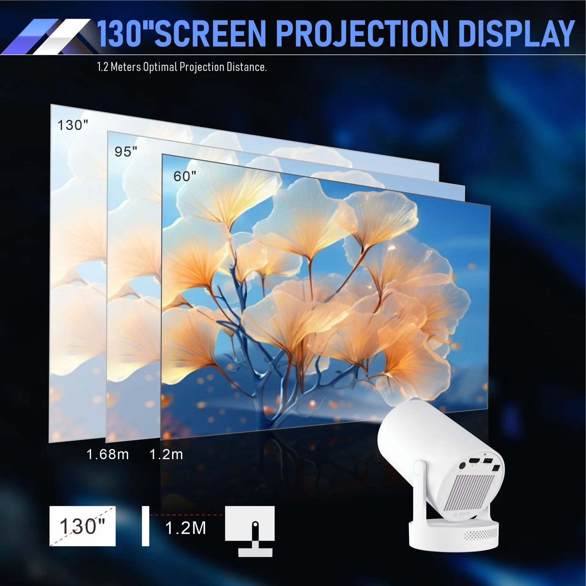 HY300plus التركيز الكهربائي القصير التركيز 4K العارض غرفة نوم المنزل جدار عالية الوضوح العارض