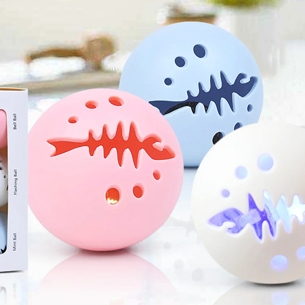 

3Pcs Glow Cat Ball with Catnip Flashing and Bell Fun Interactive Pet for Kitten Playtime Exercise Mental Stimulation