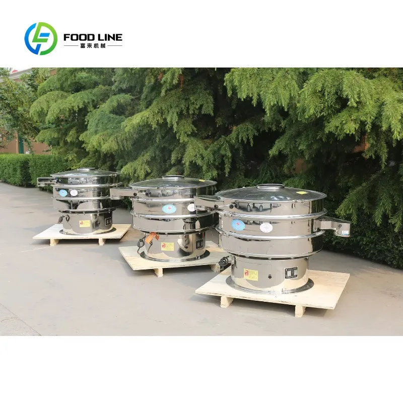 Multilayer Round Vibrating Screen Separator With Vibrator Motor For Corn Flour Powder Screening