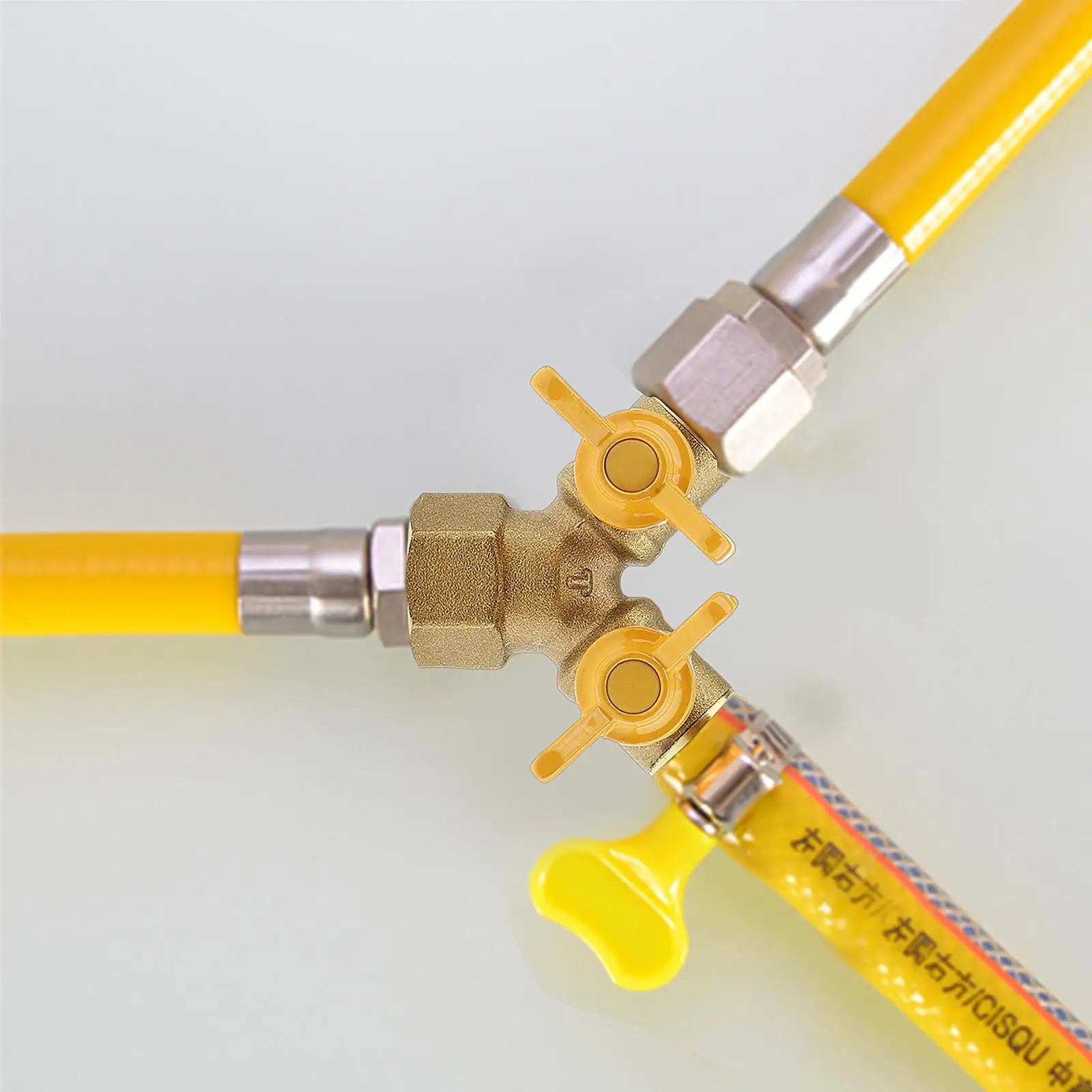 Brass Gas Pipe Y Splitter T-junction Hose Valve Adapter Connector for Oxygen and Gas Networks
