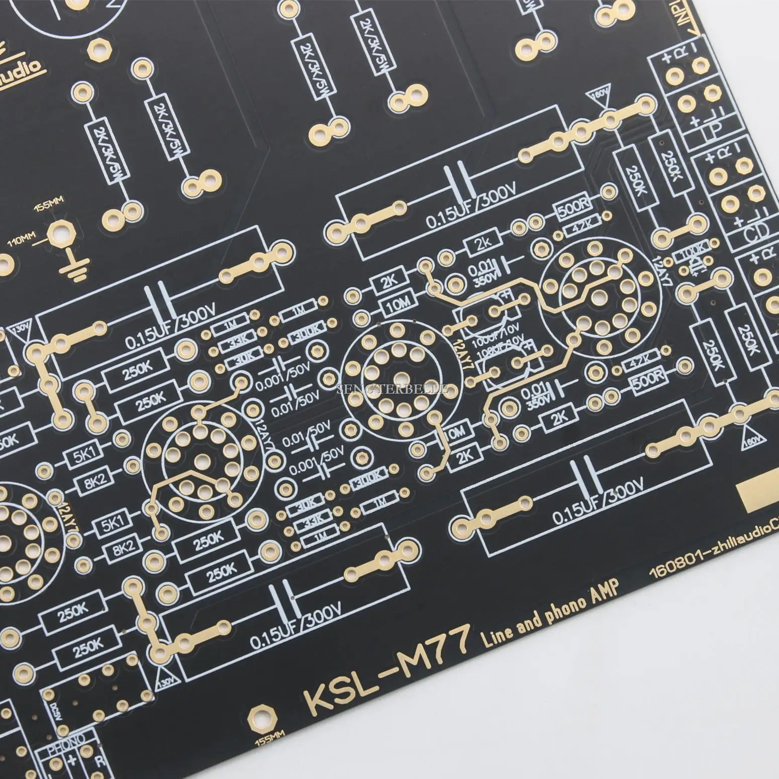 HiFi Diy KONDO M77 Preamplifier Board Kit 12AY7 Stereo Tube Phono Amplifier Preamp Board