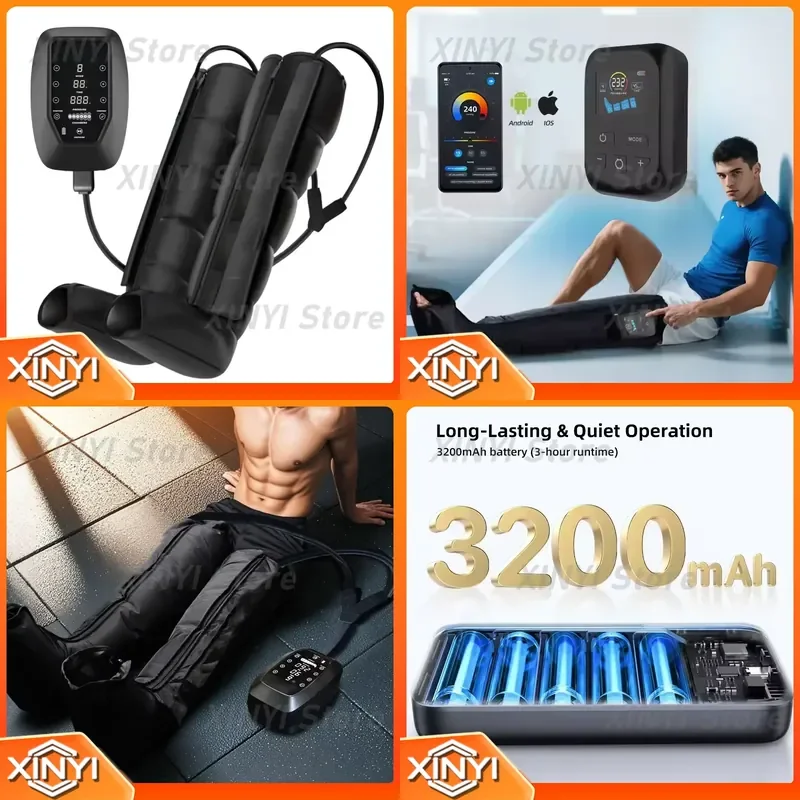 Zoshine Advanced Leg Massage with Air Compression Boots 4 6 8 Chamber Electric Device for Sports Recovery with LCD Touch