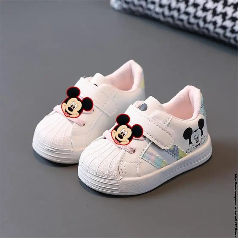 Disney Mickey Minnie Boys Sneakers For Kids Shoes Baby Girls Toddler Shoes Fashion Casual Breathable Soft Sport Children\'s Shoes