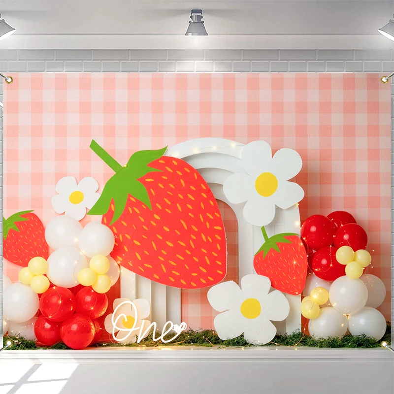 

LS Strawberry Sweetheart Backdrops Cake Smash Child Baby Photo Props Adult Kids Decors Photography Studio Backgrounds