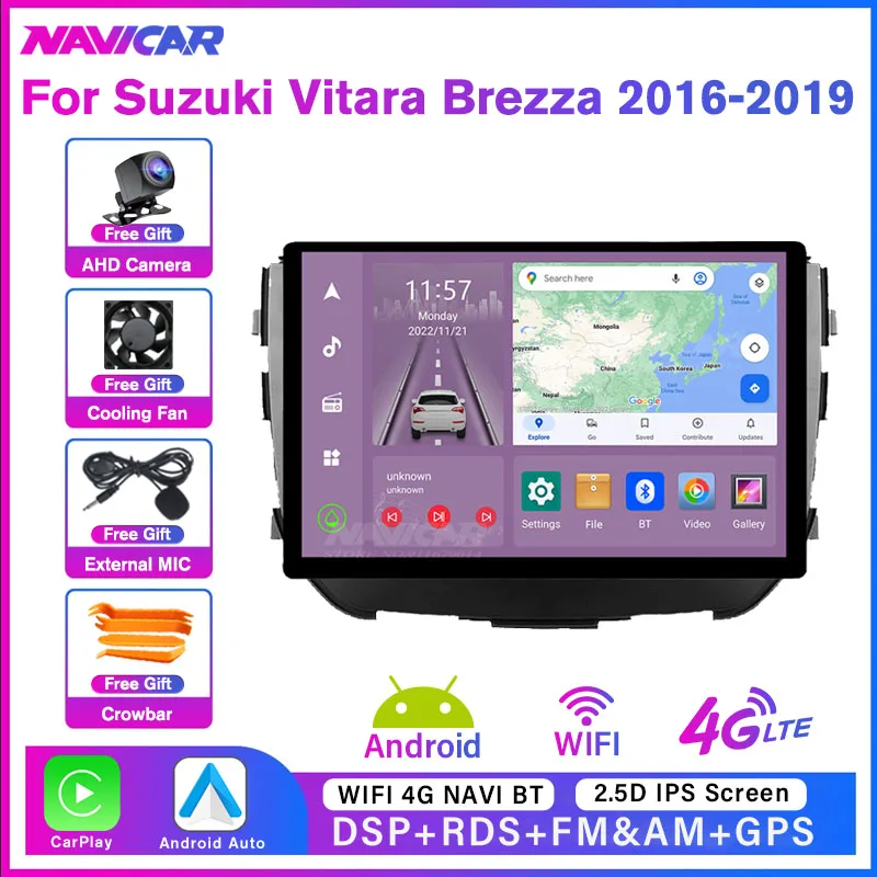 NAVICAR 13INCH 1920*1200 Car Radio For Suzuki Vitara Brezza 2016-2019 Stereo Multimedia Video Player Navigation Carplay DSP