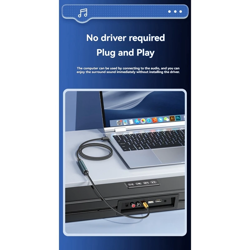 USB To Optical SPDIF Converter Analog To Digital Sound Adapter For Enhances Sound Optical Cable For HDTV Gaming Consoles