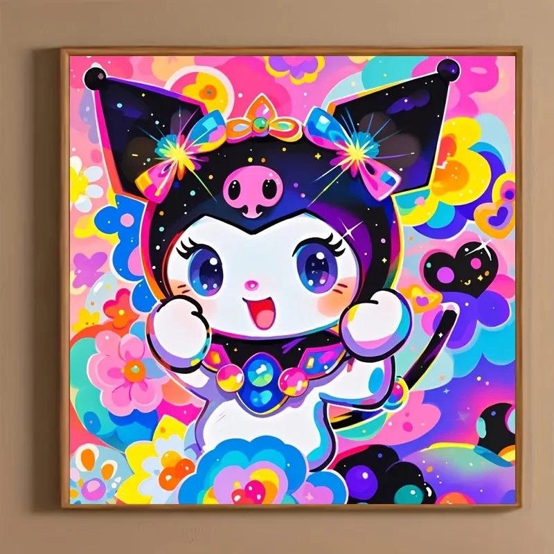

1 шт. 5D серия Sanrio Kurami, милая мультяшная алмазная живопись, 30x30 см/11,8x11,8 дюйма, алмазная живопись для взрослых без рамы