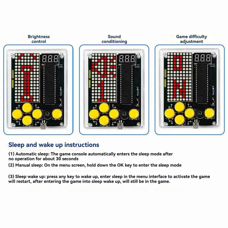 PHILE-DIY Game Kit Pixel Game Console Production Kit DIY Welding Training Electronic Blue Shell