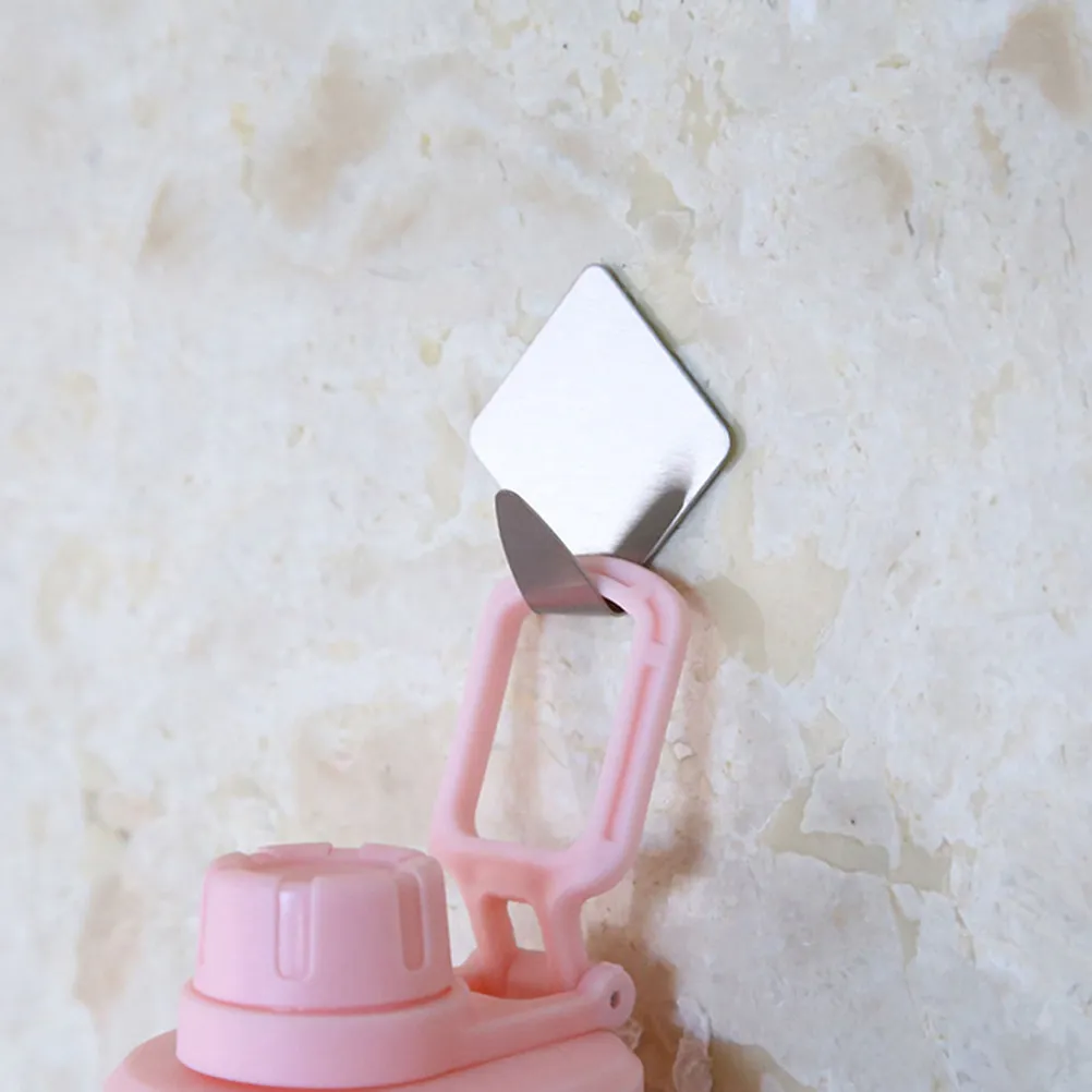 

6Sets Stainless Steel Hooks Creative Diamond Shape Hanging Hooks for Kitchen Bathroom Door Back Home Organization