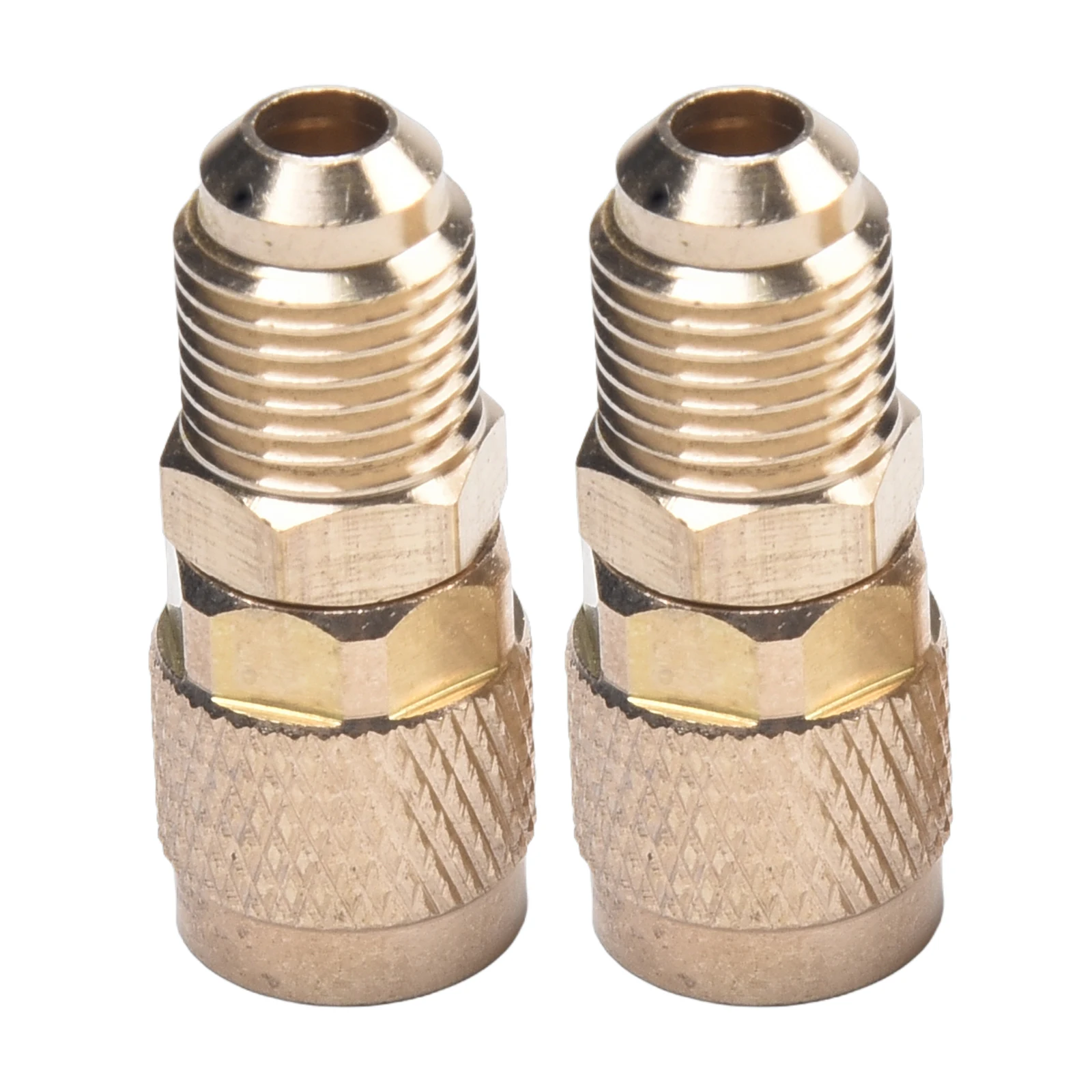 2PC R410,R32,R22 Brass Air Conditioners Adapter SAE F Quick Couplers For Female/male 5/16