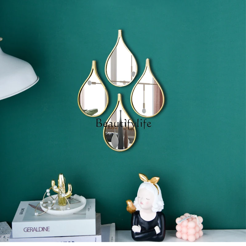 Water Drop Shaped Decorative Wall Hangings Nordic Mirror Living Room Dining Room Background Wall Decoration