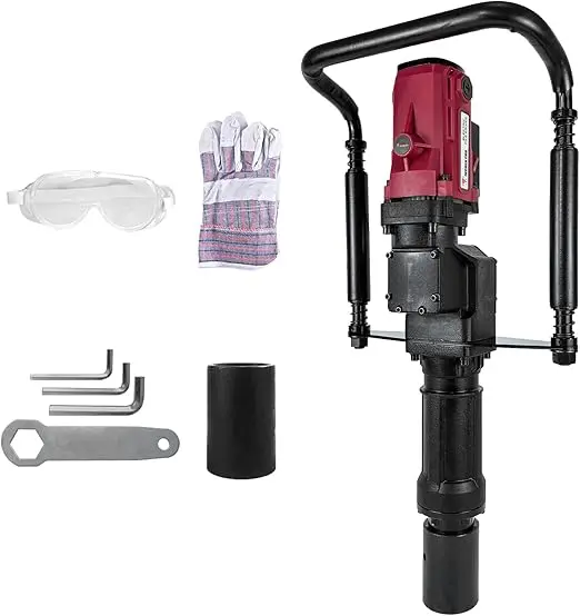 

2200W Electric Pile Driver Hammer - 2100 BPM Handheld Electric T Post Driver for Fence Construction, Farm & Forestry,