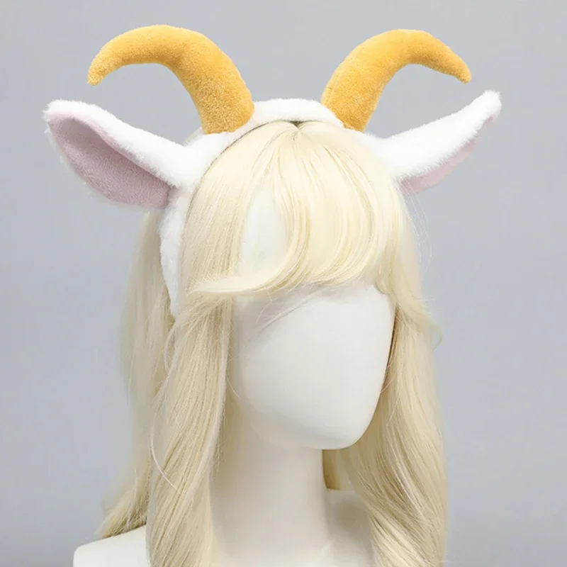 Corna Cosplay Costumi animali Puntelli Carino Lolita Peluche Corno lungo Agnello Fasce Orecchie di capra nere Copricapo di mucca Accessori per capelli