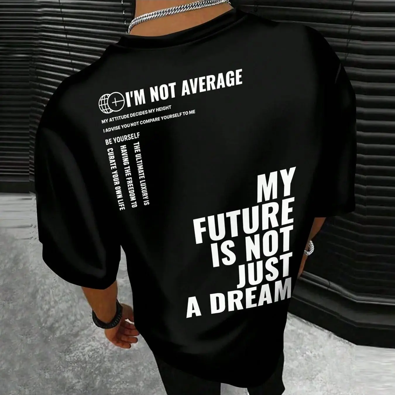 2026 American Street MYFUTURE Slogan Printed T-Shirt for Boys Loose Slimming Black Short-Sleeved Top Summer Fashion for Teens
