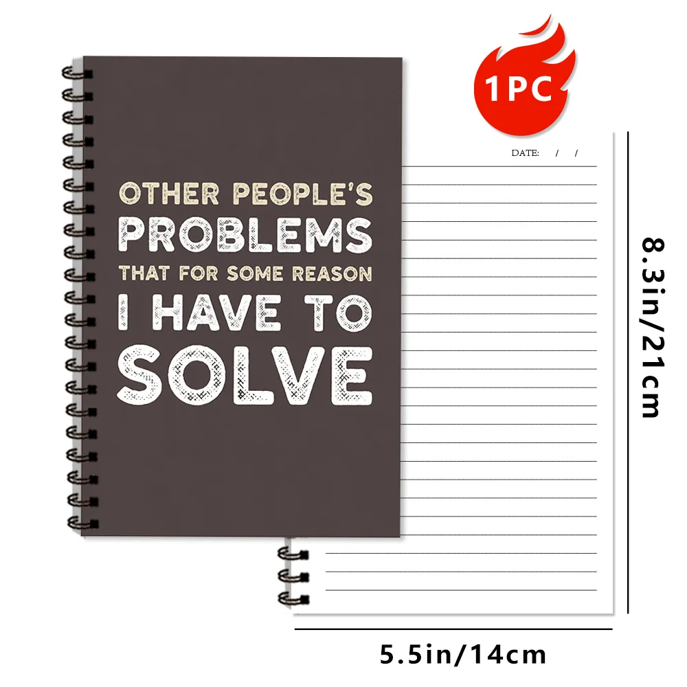 1pc,funny humorous cover notebook,colleague gift,new work journal,50 sheets lined diary, stationery, black humor spiral notebook