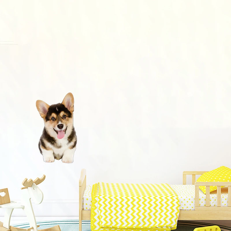 Three Ratels QD148 Cute Pet Dog Waterproof Car Sticker Refrigerator Furniture Scratches Cover decals kid's Bedroom Wall sticker