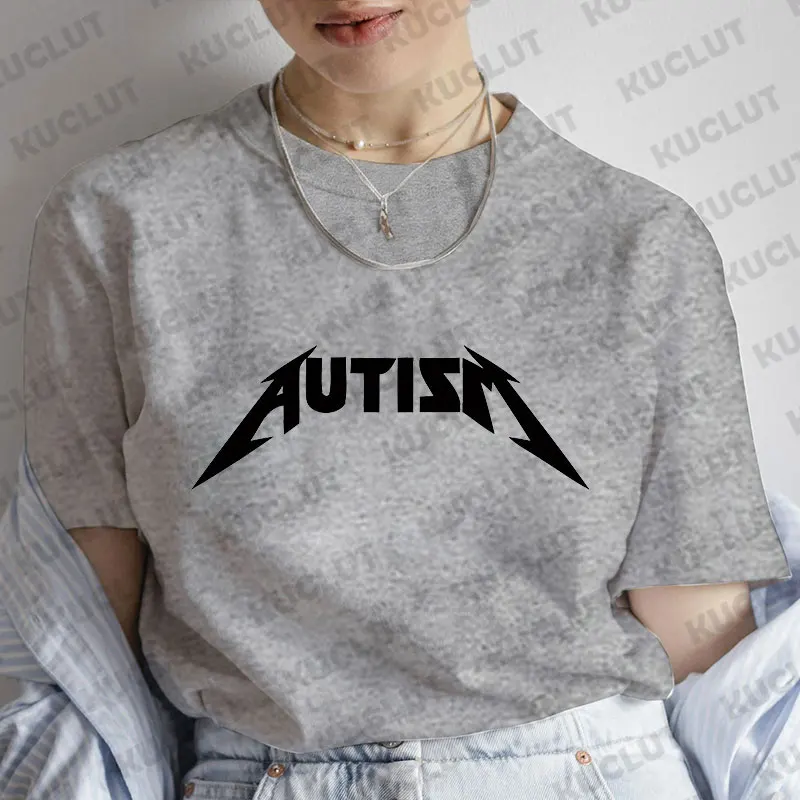 Maglietta da donna stampata per la consapevolezza dell'autismo magliette di moda Casual maglietta morbida di moda Harajuku maglietta comoda da donna Top