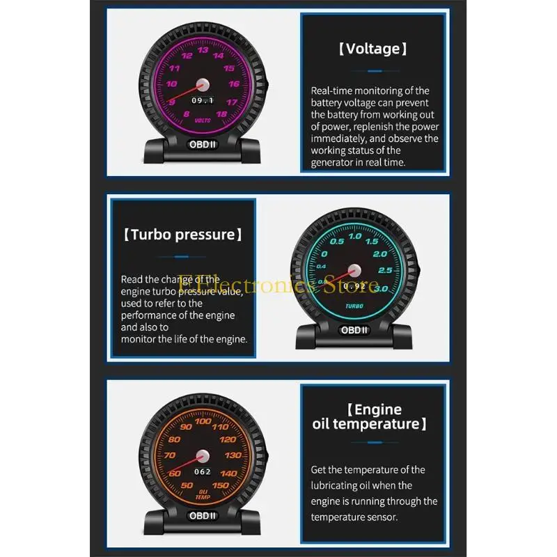 

B03C Beautiful Five Motion Then Then Head-Up Display Code Code Clear LCD Meter