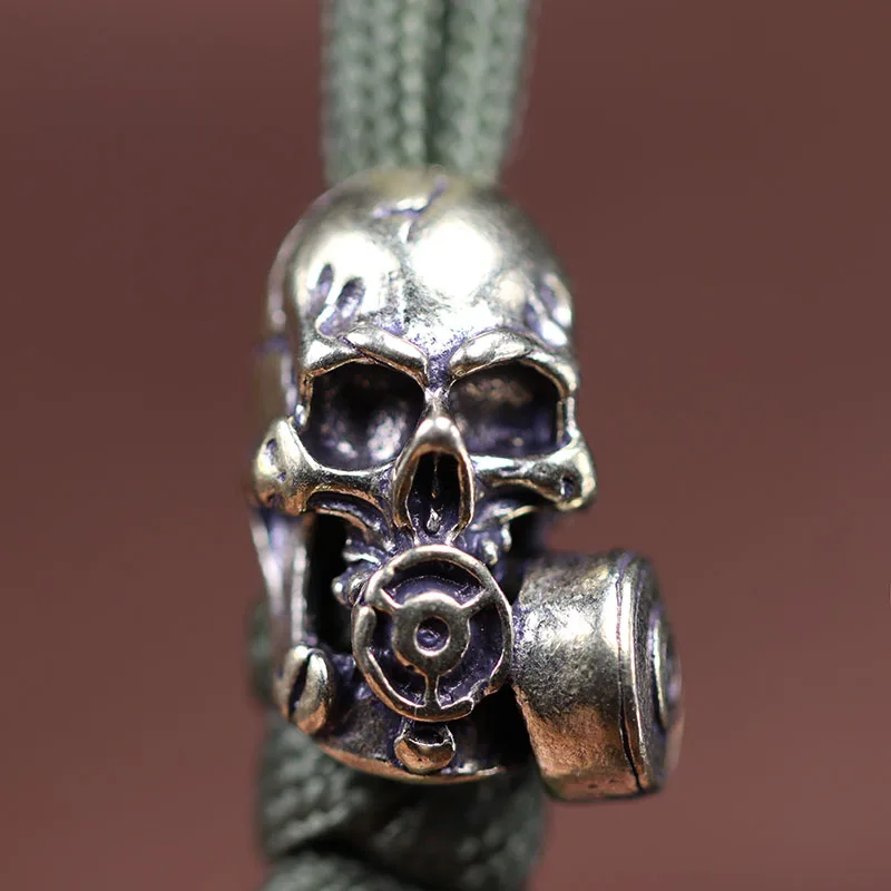 Gas Mask Biochemical Skull Head Brass Knife Beads Punk EDC Outdoor