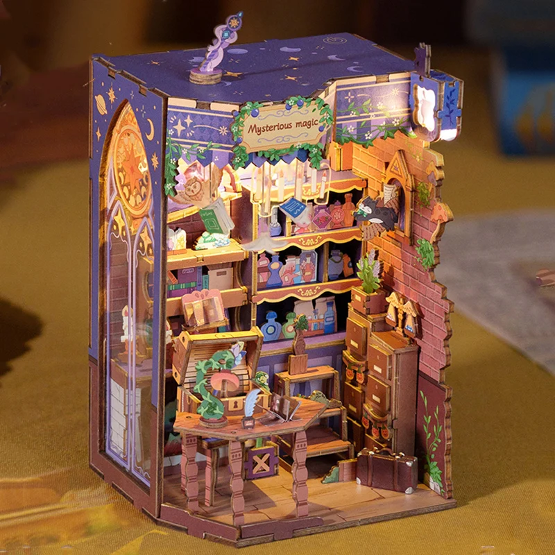 บ้านตุ๊กตาไม้ DIY บ้านมหัศจรรย์จิ๋วพร้อมชุดเฟอร์นิเจอร์ ชุดประกอบ 3 มิติ ของเล่นสำหรับเด็กและผู้ใหญ่ ของขวัญคริสต์มาส บ้านตุ๊กตา