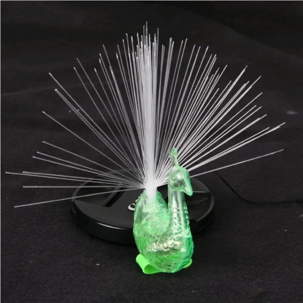 

Children's Gifts Flashing LED Finger Peacock Light Open Screen Glowing Fiber Optic Light Cute Luminous Home Decor