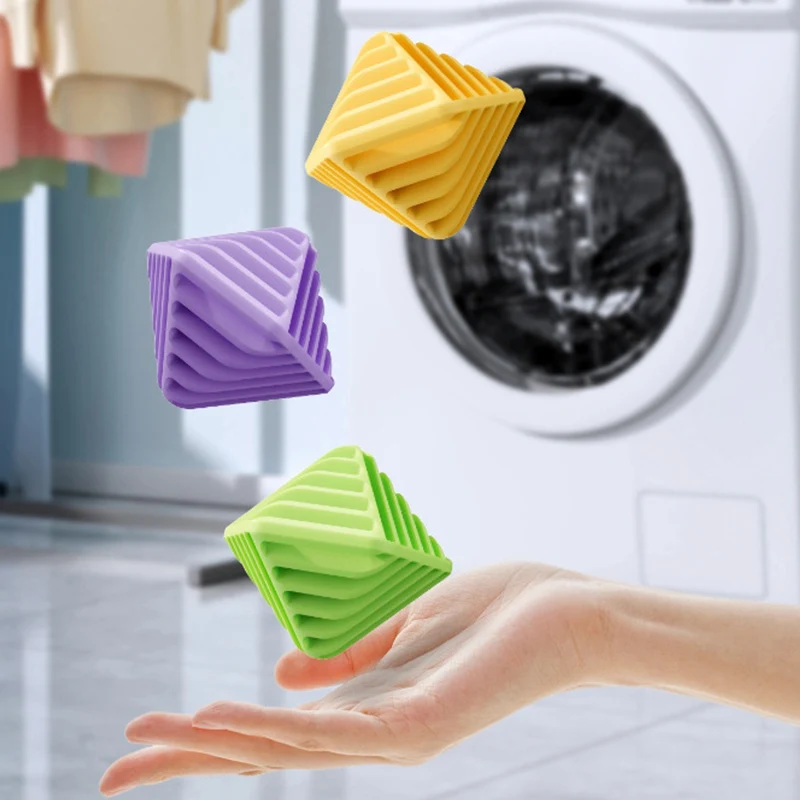 2/4pcs New Anti Winding Laundry Ball Circular Pure Colour Magic Cleaning Drum Washing Machine for Dirt Removal And Knotting