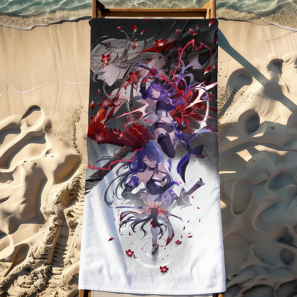 Acheron Game Honkai Star Rail Towel Sports Quick Dry Travel Camping Gear Sandproof Soft Light Large Beach Towel