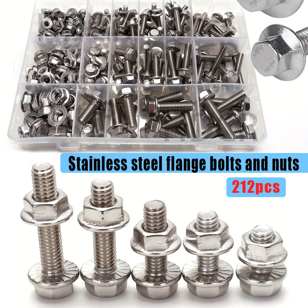 

Набор из 212 шестигранных болтов и гаек из нержавеющей стали, M5/M6/M8, длина 10-35 мм.