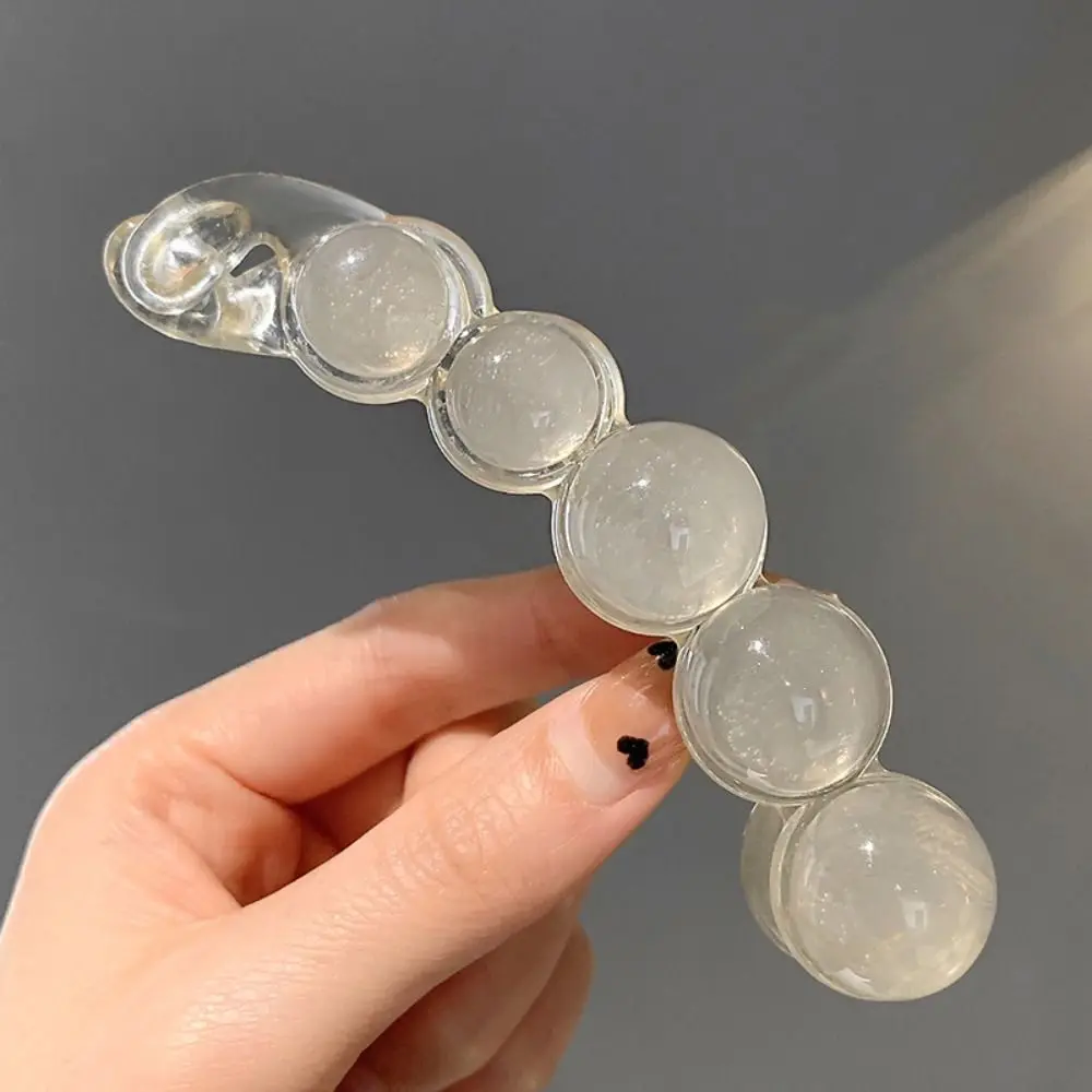 Transparent Round Ball Banana Clip Korean Style Hairpin Vertical Clip Headwear Hair Accessories Daily