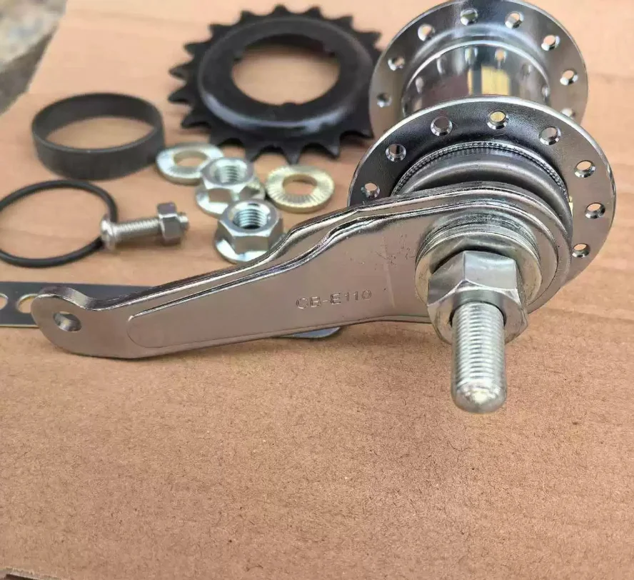 Immagine 4: Set mozzo posteriore per bici CB-E110, argento, 28 fori, 110mm, 18T, Coaster Cruiser con kit di montaggio 158mm 109mm (vecchio modello)
