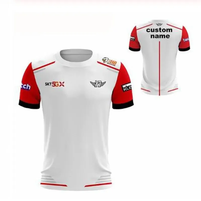 LCK 202 LoL Spring Season SKT T1 Pro Player Team Jersey T Shirt Uniform Faker Shirts SKTT1 T-shirt SKT1 Canna