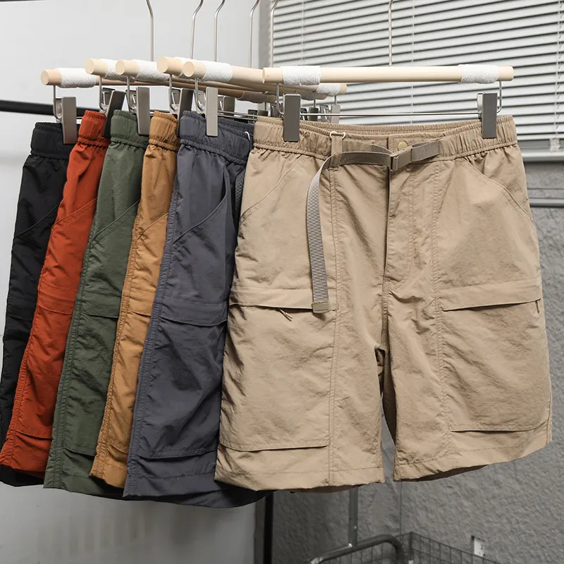 Anti-splashing process! Summer men's and women's outdoor tooling shorts quick-drying five-point pants