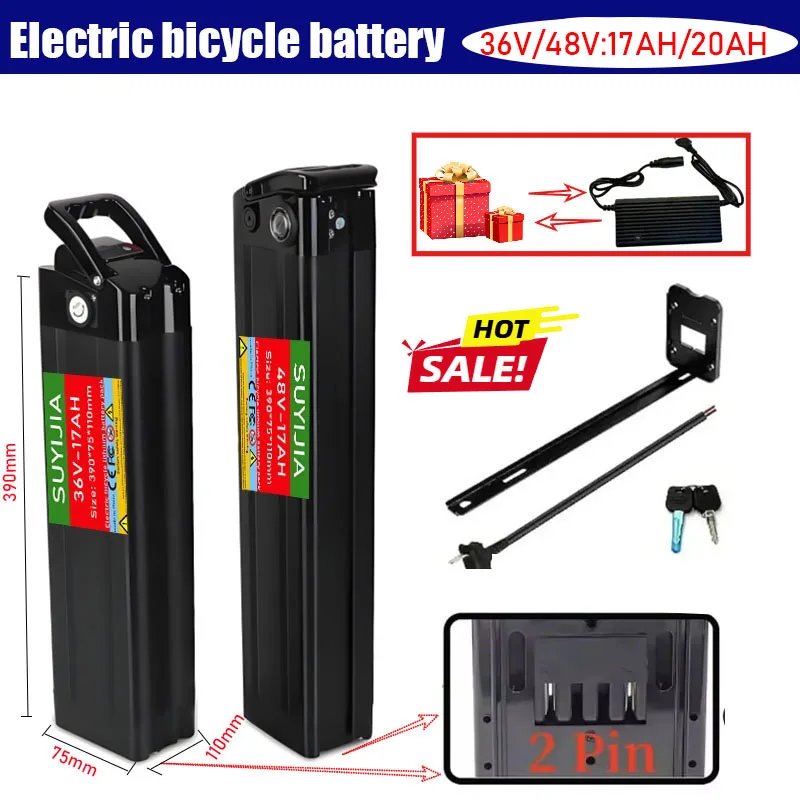 

18650 36V 48V 20Ah Battery Lithium Rechargeable Battery Built-in Bms for Silverfish 250W-750W Bafang Motor Kit with Charger