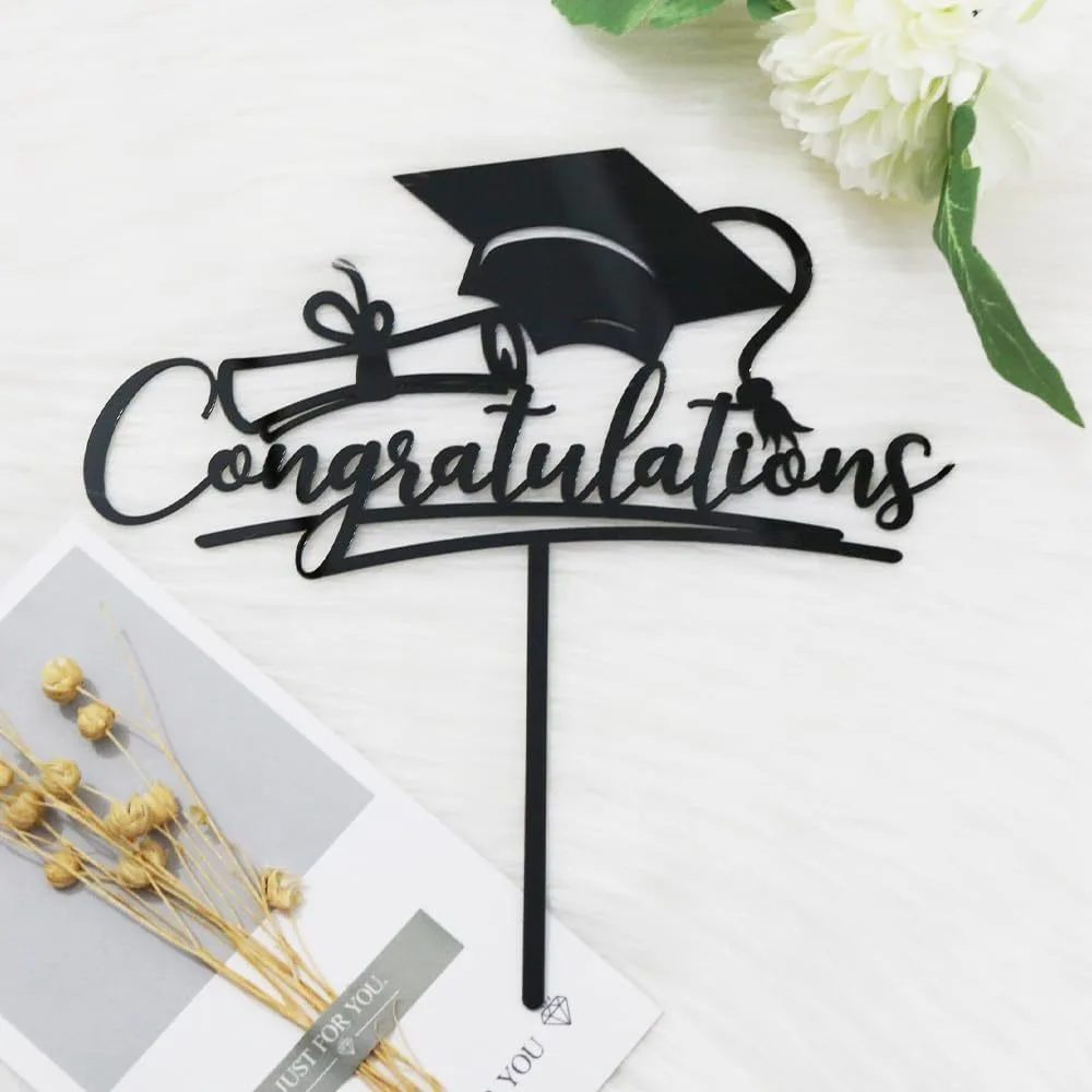 2024 Glückwunsch Kuchen Topper Bachelor Cap Acryl Glückwunsch Kuchen Topper Multi-Styles Absolvent Geburtstag Kuchen Dekoration