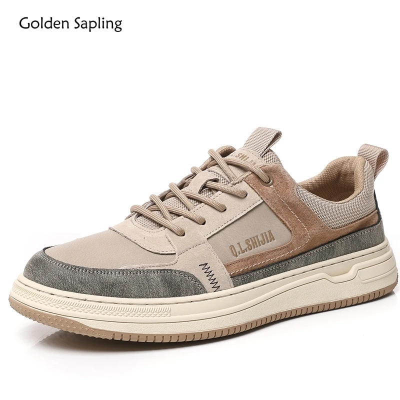 

Golden Sapling Korean Style Men's Vulcanize Shoes Fashion Mixed Colors Male Flats Outdoor Round Toe Man Leisure Sneakers Male