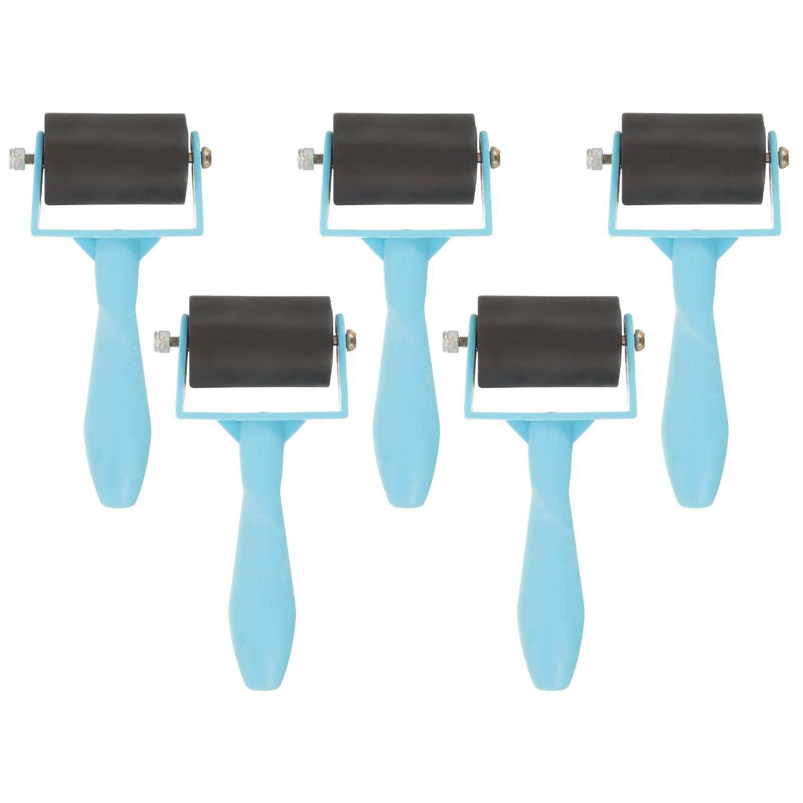 Printmaking Brayer Rollers 5 Piece Reusable Ink Applicator with Ergonomic Handles for Crafts and Scrapbooking