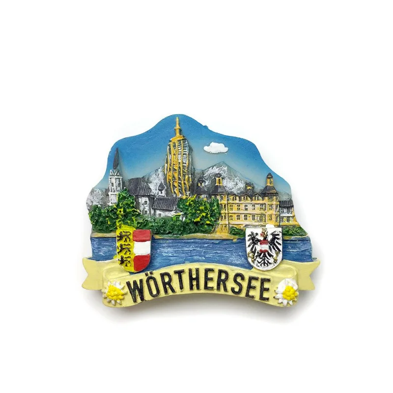 

Austria Wörthersee Lake View 3D Resin Fridge Magnet Aimants Frigo Strong Magnet Cute Magnets